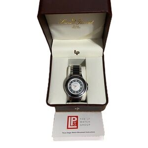 Lucien Piccard Silver Men's Watch W/ Diamonds GLASS IS BROKEN